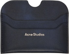 Acne Studios Navy Leather Card Holder