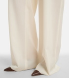 Max Mara Belted virgin wool wide-leg pants