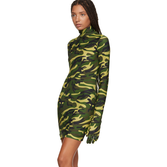 mint green colour combination dress Green Camo Zebra Pattern Print Pullover Hoodie Dress – GearFrost main image 0