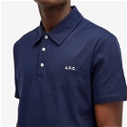 A.P.C. Men's Carter Logo Polo Shirt in Dark Navy