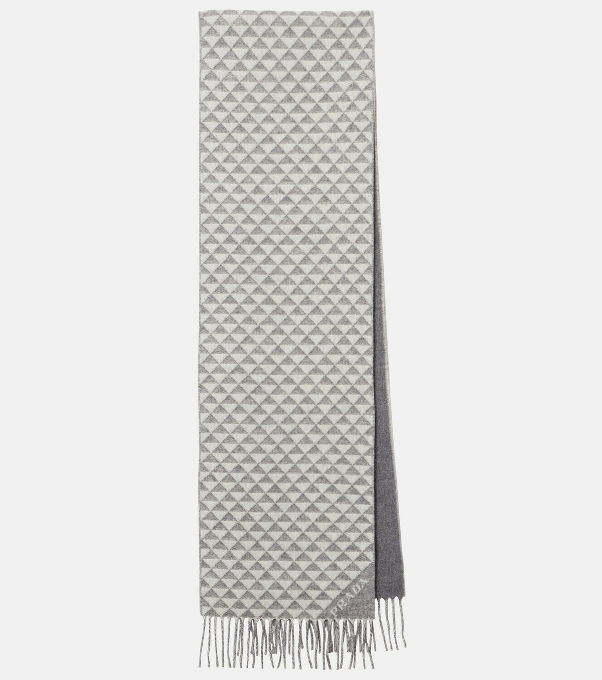 Prada Logo wool and cashmere jacquard scarf
