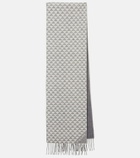 Prada Logo wool and cashmere jacquard scarf