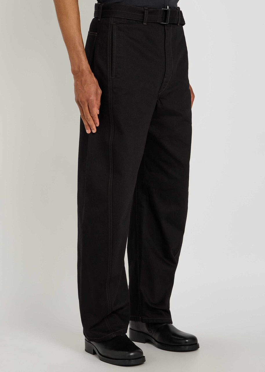Lemaire Twisted Belted Denim Trousers Black