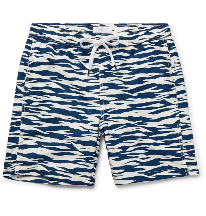 Photo: Onia - Charles Long-Length Printed Swim Shorts - Blue