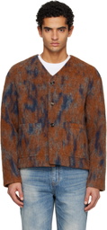 TONYWACK Orange & Navy V-Neck Cardigan