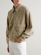 AGOLDE - Emil Suede Bomber Jacket - Brown