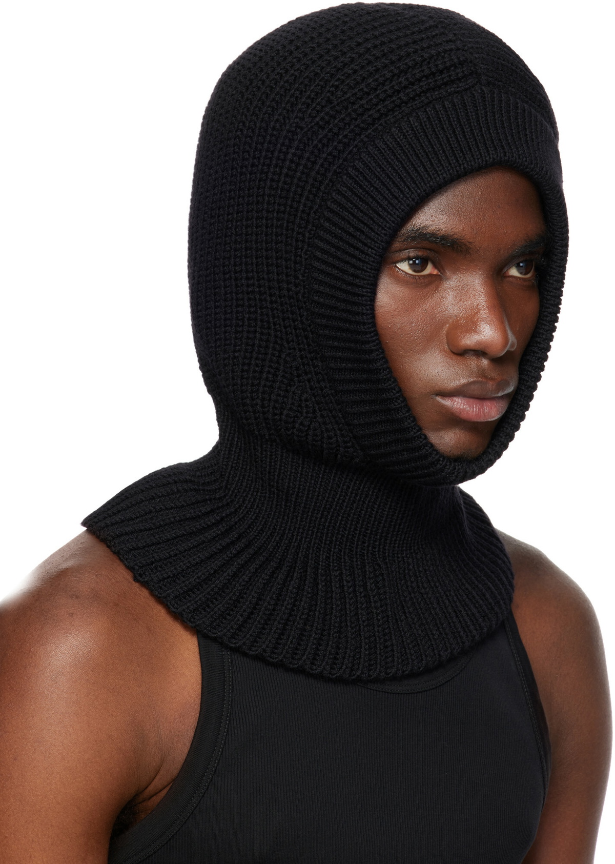 LEMAIRE Black Worsted Wool Balaclava