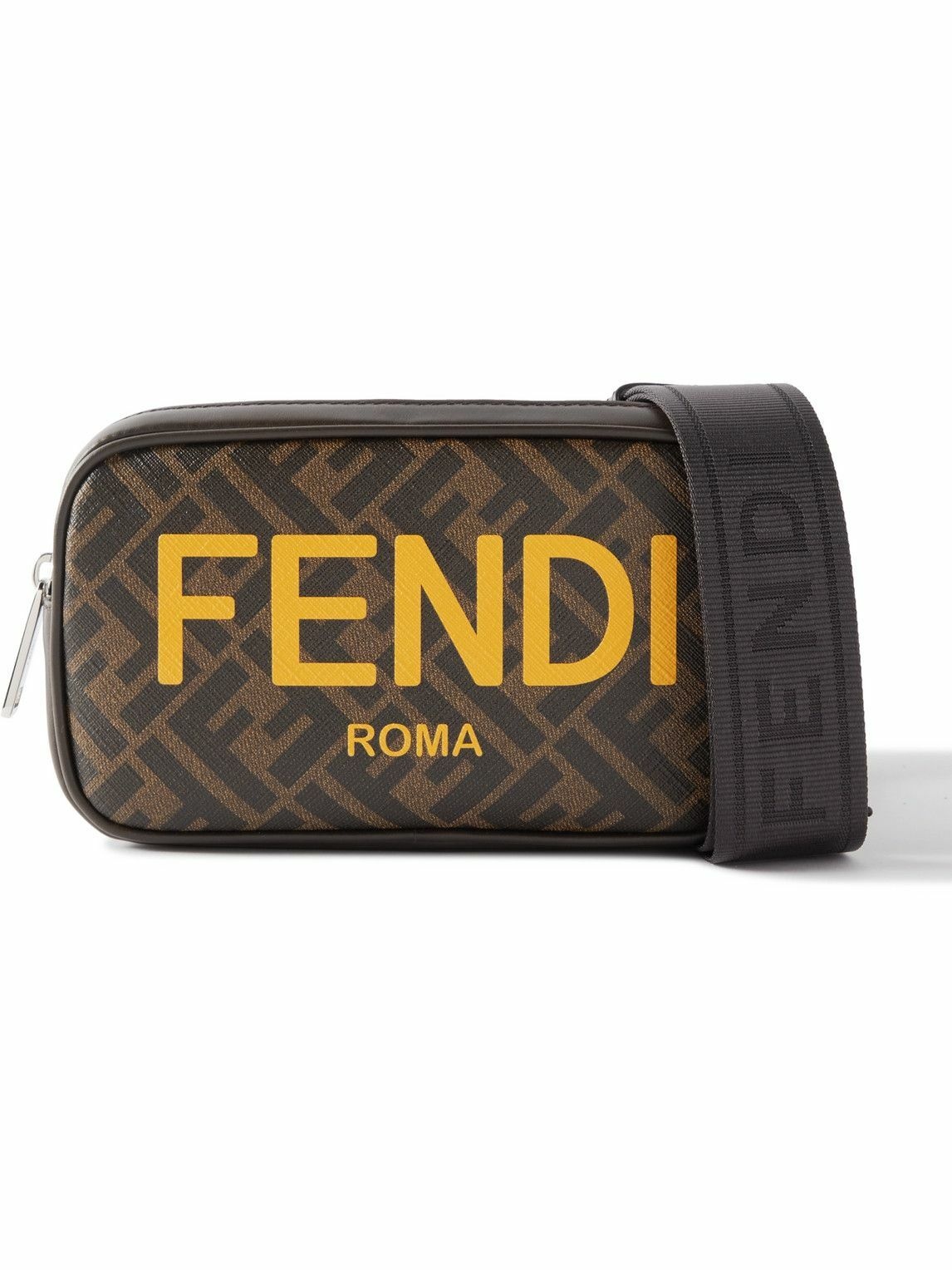 Photo: Fendi - Leather-Trimmed Logo-Print Coated-Canvas Camera Bag