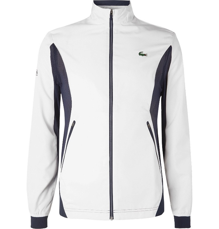 Photo: Lacoste Tennis - Novak Djokovic Slim-Fit Mesh-Panelled Ripstop Track Jacket - White