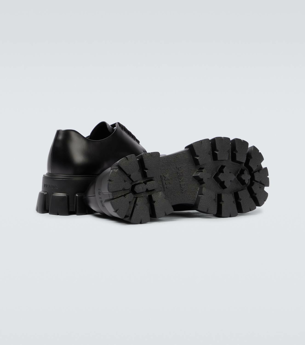 Prada Monolith brushed leather derby shoes