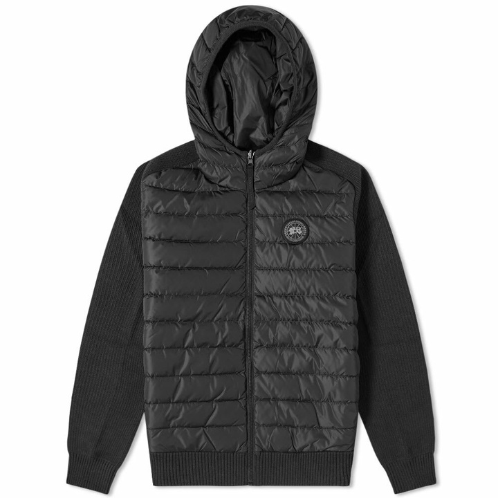 Photo: Canada Goose Men's Label Hybridge Knit Reversible Hoody in Black