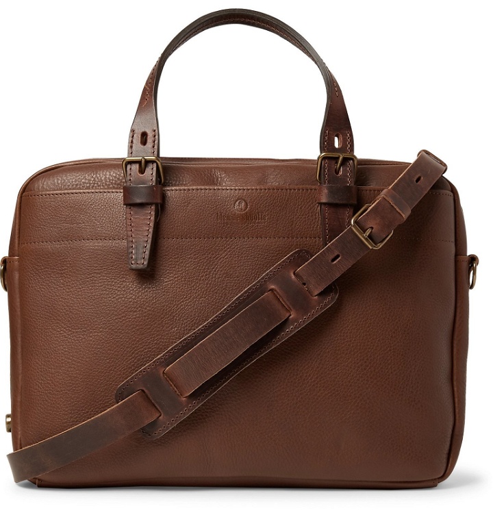 Photo: Bleu de Chauffe - Folder Vegetable-Tanned Textured-Leather Messenger Bag - Brown