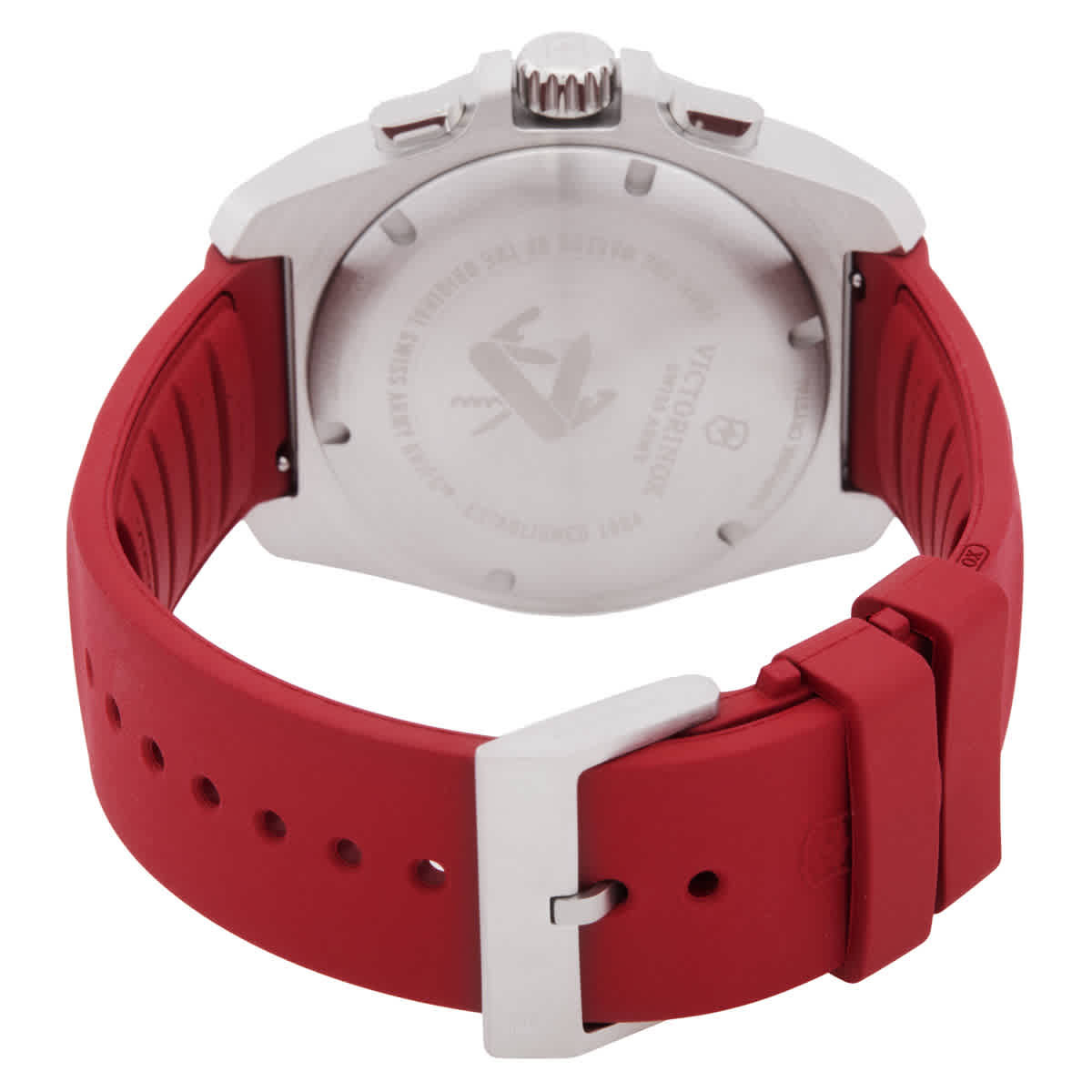 Victorinox I.N.O.X. Chronograph Quartz Red Dial Mens Watch 241986