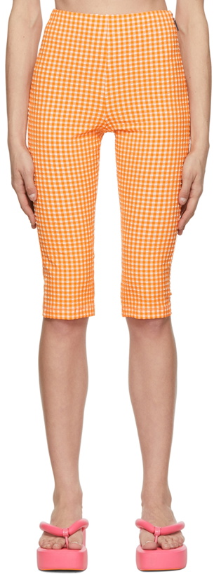 Photo: MSGM Orange Polyester Shorts