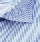 Canali - Blue Slim-Fit Cutaway-Collar Striped Cotton-Twill Shirt - Blue