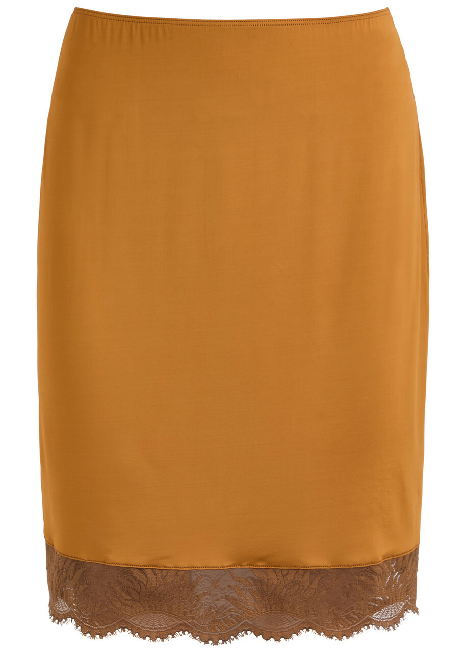 Hanro Gale Lace Stretch-satin Underskirt Gold
