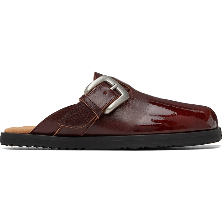 Photo: Maison Margiela Burgundy Tabi Daily Mule Loafers