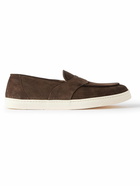 George Cleverley - Joey Full-Grain Suede Penny Loafers - Brown