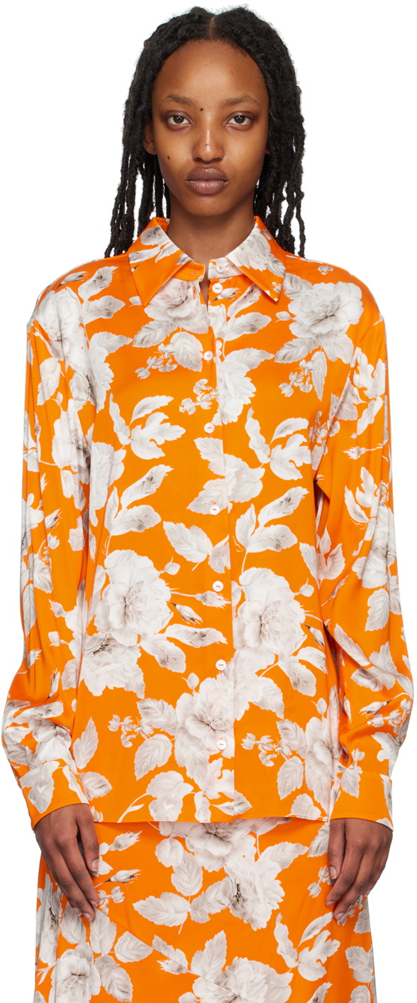 Erdem Orange Lillia Shirt