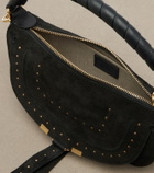 Chloé Marcie Small studded suede shoulder bag