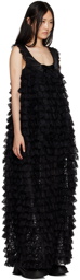 Shushu/Tong Black Ruffle Maxi Dress