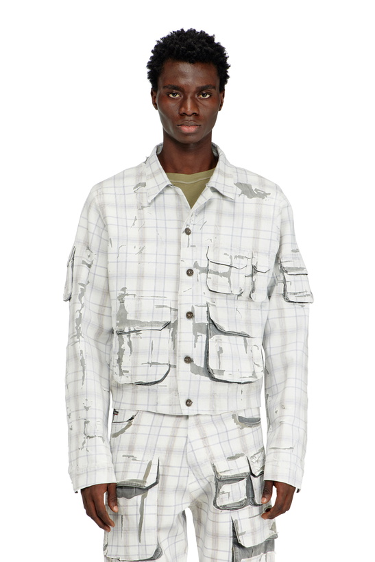 Photo: Diesel Denim jacket with peel-off effect - Denim Jackets Mens in Grey
