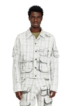Diesel Denim jacket with peel-off effect - Denim Jackets Mens in Grey
