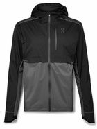 ON - Weather Colour-Block Recycled Micro-Ripstop Hooded Jacket - Black