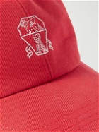 Brunello Cucinelli - Embroidered Cotton-Gabardine Baseball Cap - Red