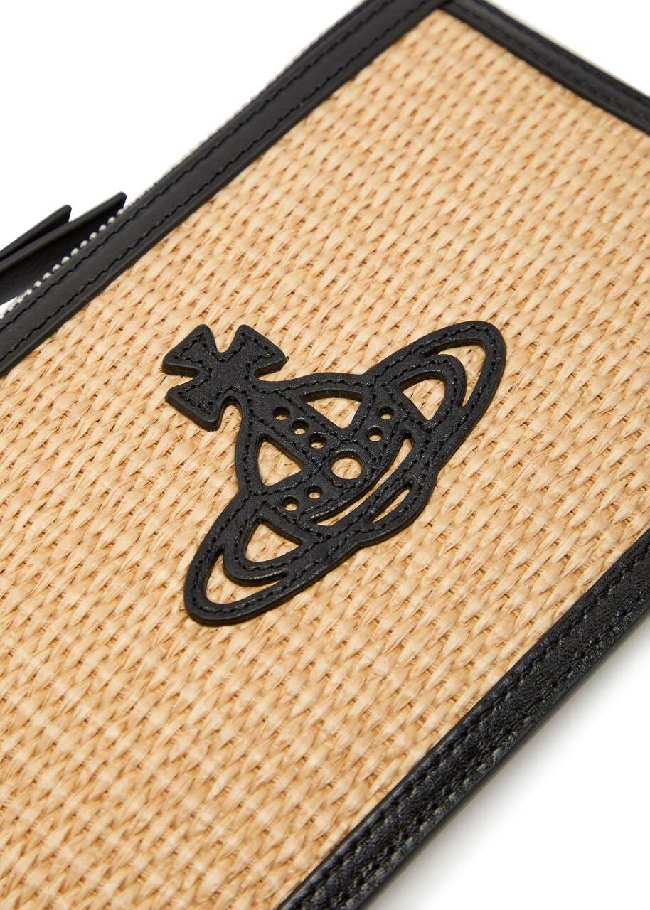 Vivienne Westwood Logo-appliquéd Raffia Clutch - Natural - One Size