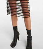 Dries Van Noten - High-rise striped tulle midi skirt