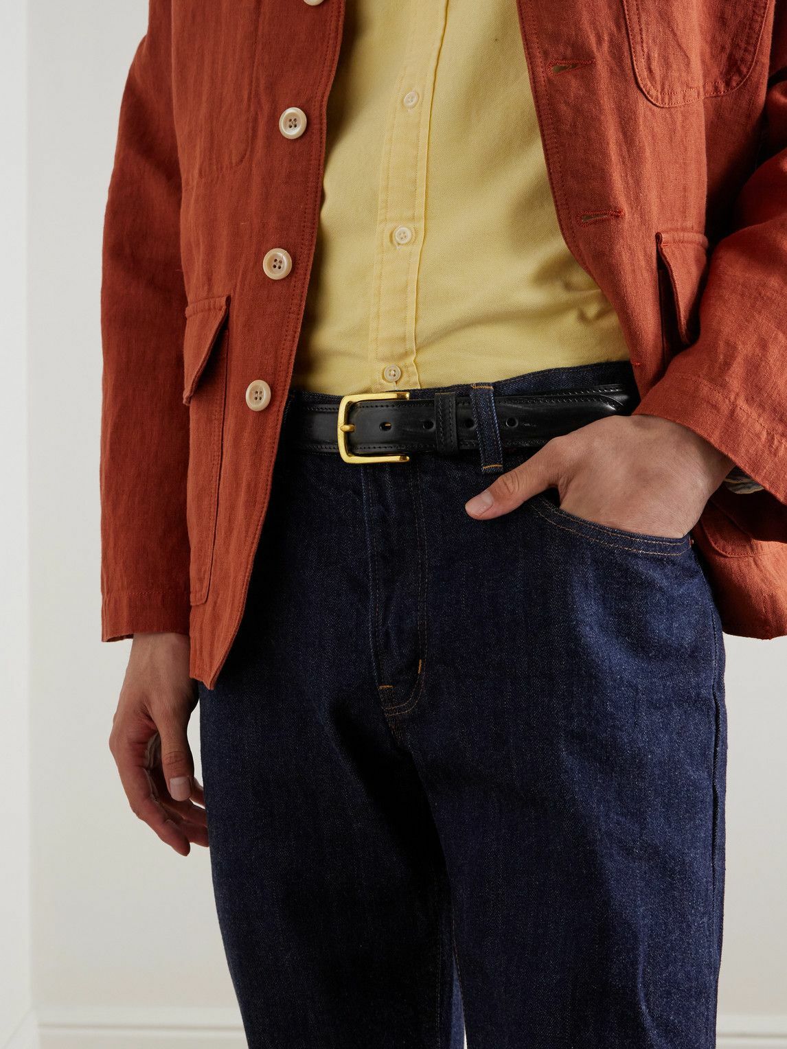 Drake's - 3cm Leather Belt - Black