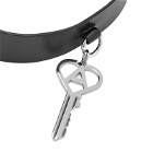 1017 ALYX 9SM Women's Leather Chocker Necklace With "A" Heart Charm in Black