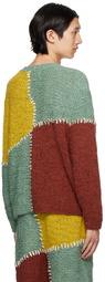 The Elder Statesman Multicolor Paneled Sweater