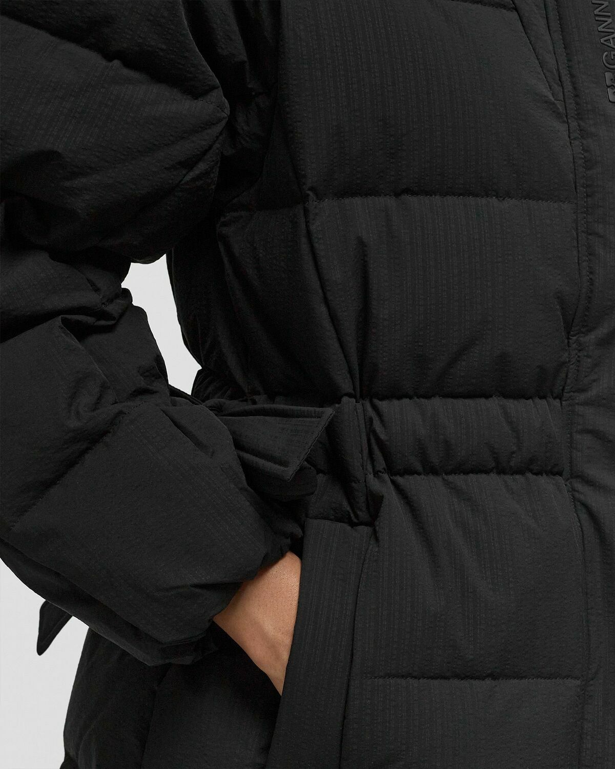 Ganni Tech Seersucker Puffer Coat Black Coats/Down & Puffer Jackets
