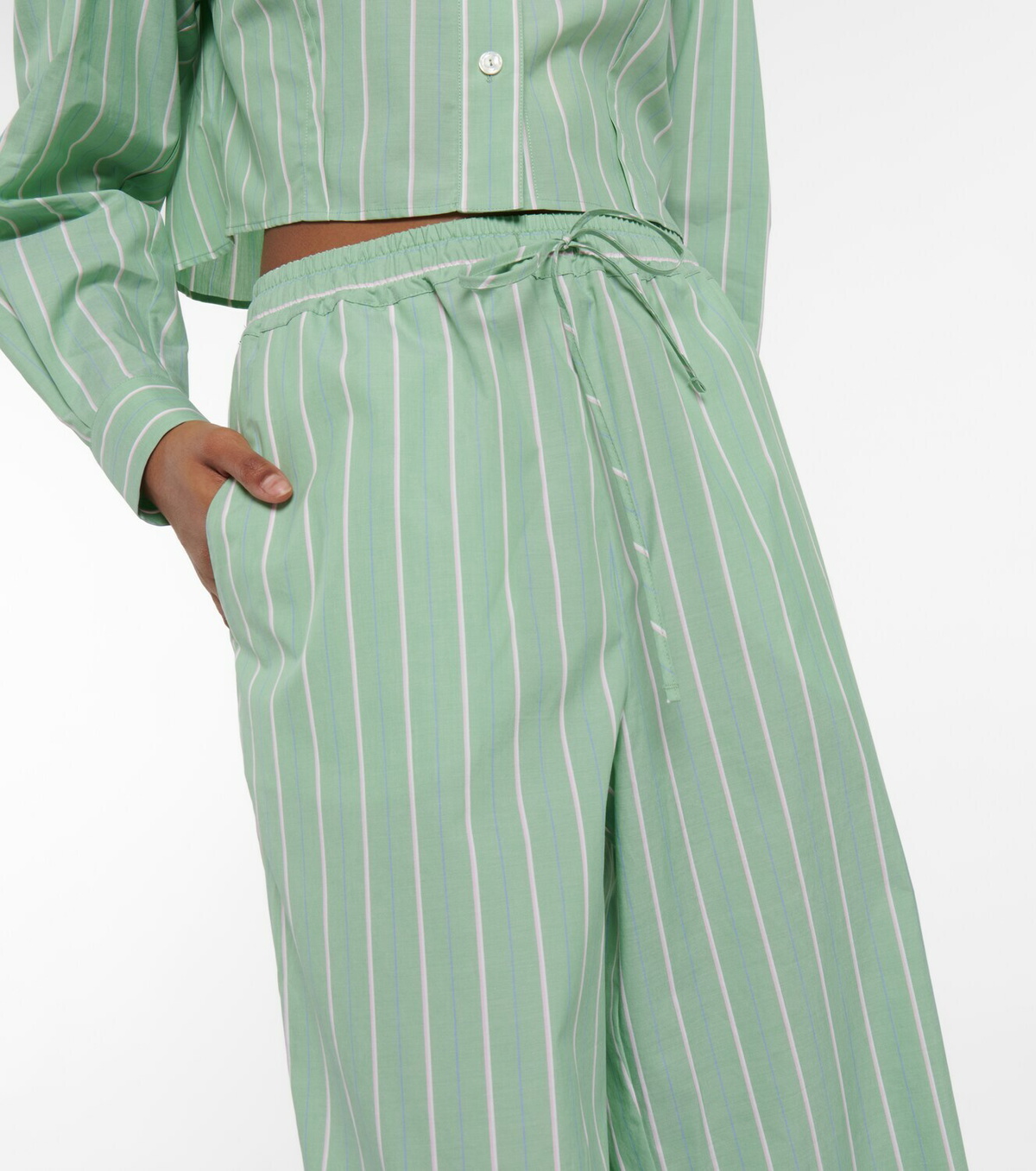 Yarn Dyed Cotton Stripe Poplin Pants main image 1