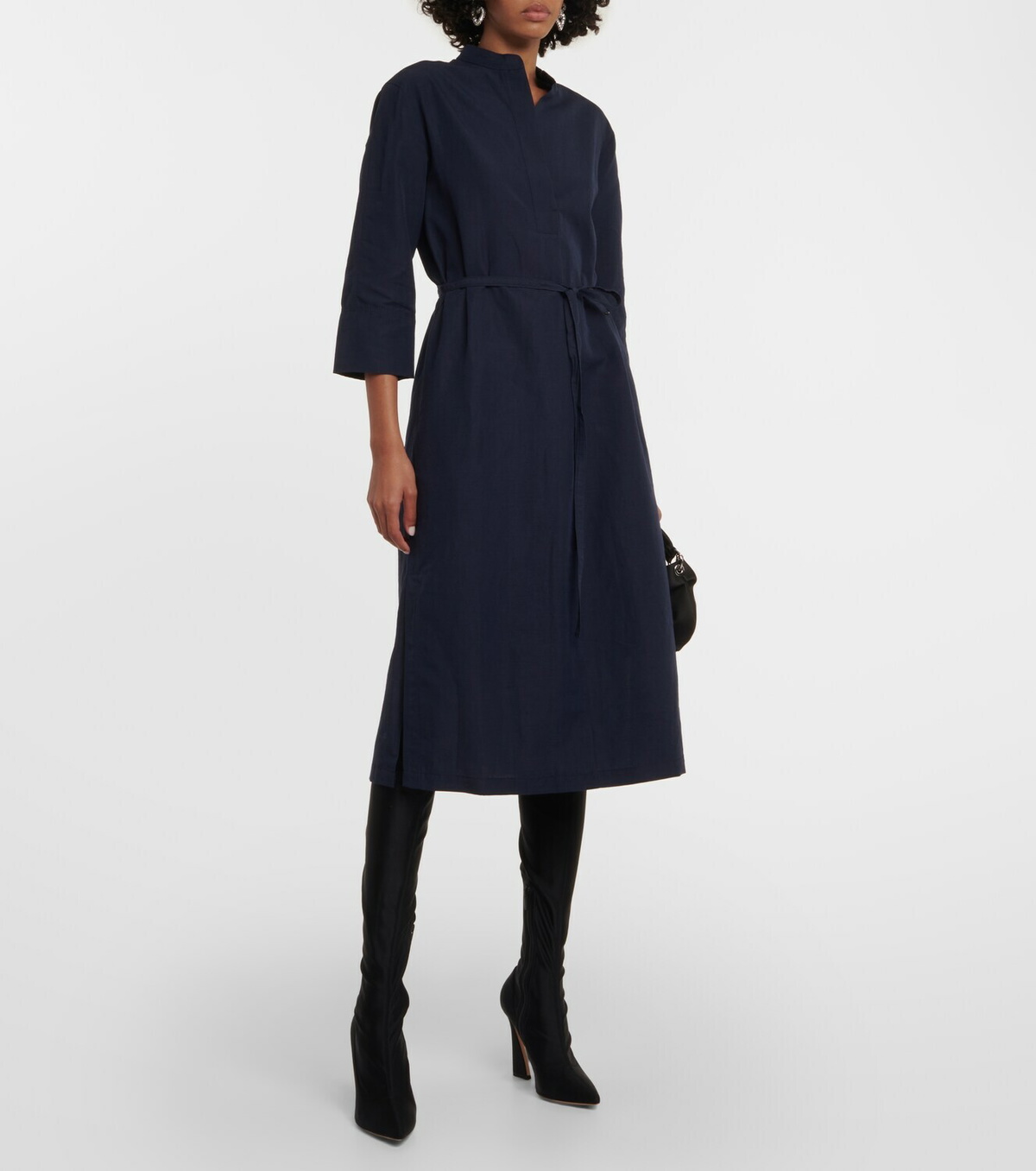 Vince Split Neck Stretch Cotton Dress main image 1