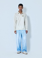 Metalwood Striped Long Sleeve Polo Shirt