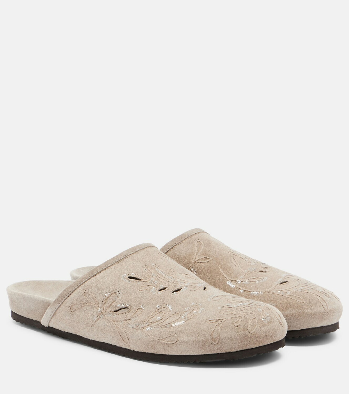 Brunello Cucinelli Sequined suede slides