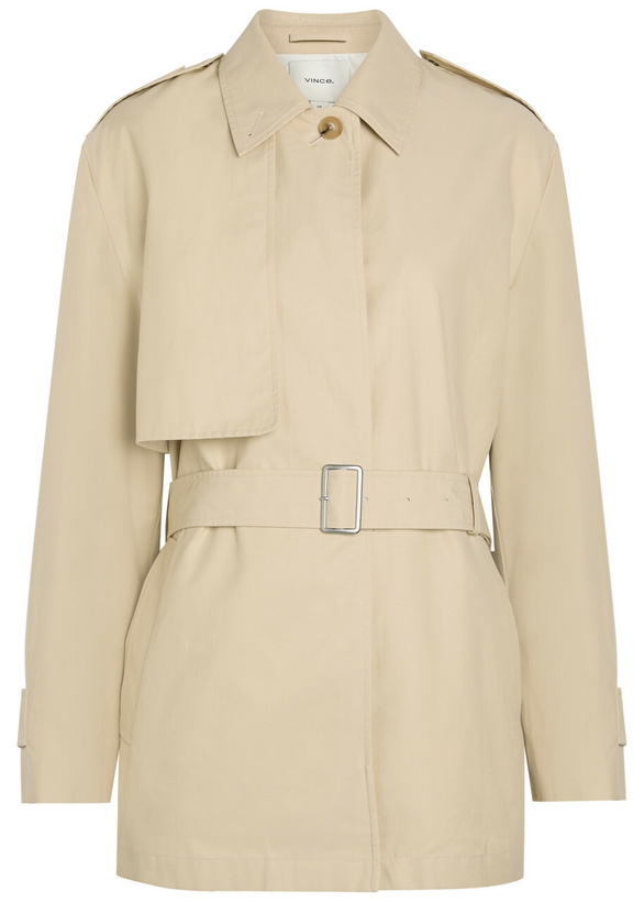 Photo: Vince Belted Cotton-blend Poplin Trench Jacket Yellow