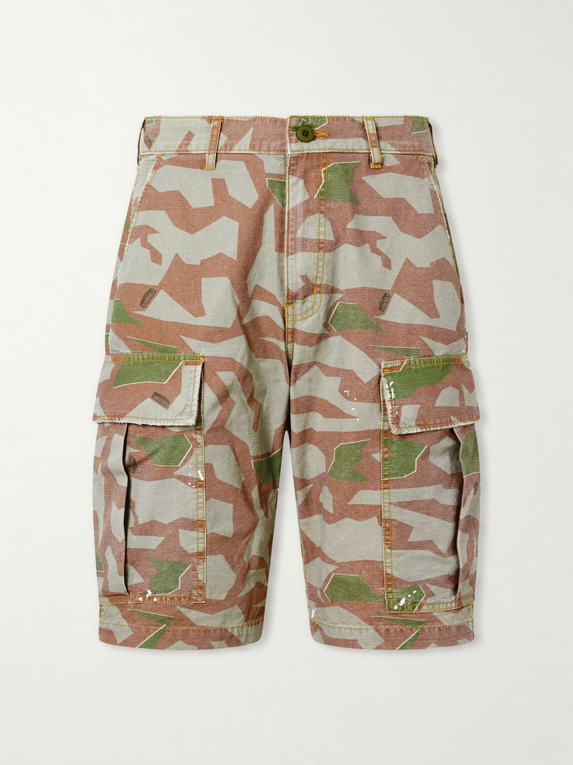 Cherry Los Angeles - Wide-Leg Camouflage-Print Shorts - Brown