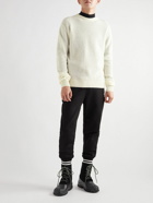 Moncler - Ribbed Virgin Wool and Cashmere-Blend Sweater - Neutrals