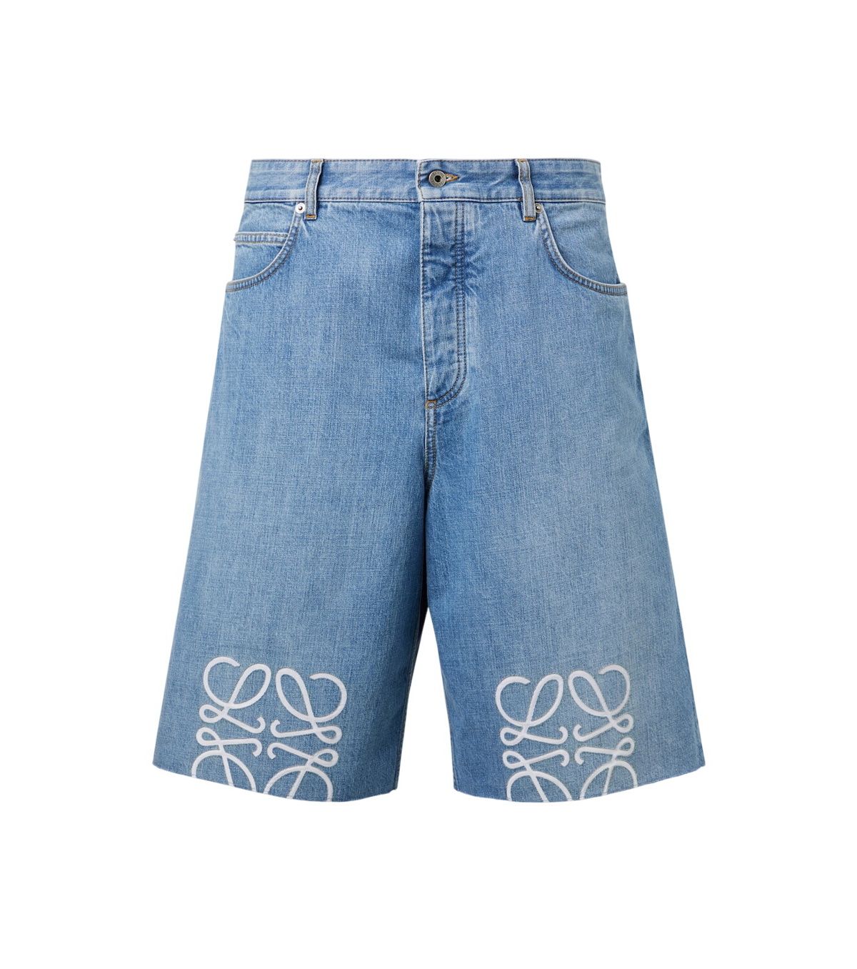 Loewe - Anagram Straight-Leg Silk-Jacquard Drawstring Shorts