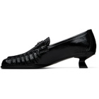 Diesel Black D-Amber-Penny Naplak Leather Loafer Heels