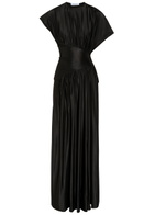 Rabanne Gathered Stretch-jersey Gown Black