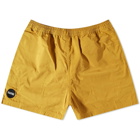 Pleasures Men's Refresh Nylon Active Short in Mustard Yellow