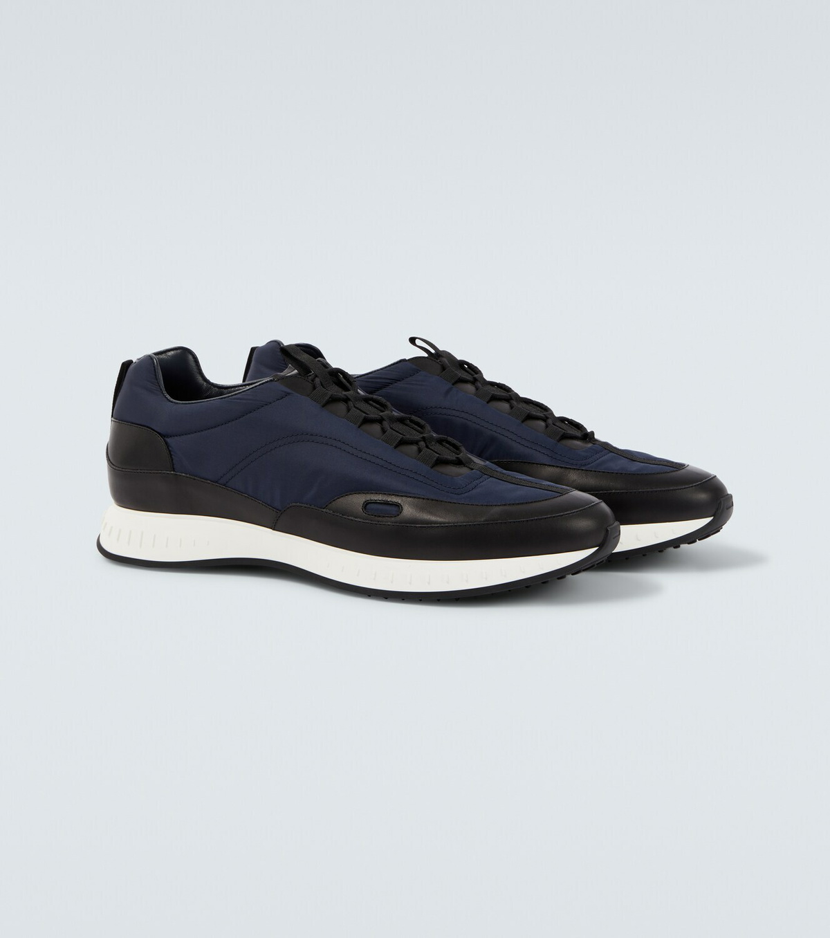 John Lobb Leather-trimmed slip-on sneakers