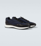 John Lobb Leather-trimmed slip-on sneakers