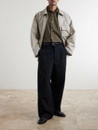 Kaptain Sunshine - Wide-Leg Cotton-Drill Trousers - Black