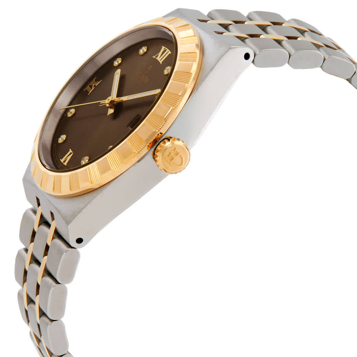Tudor Automatic Diamond Brown Dial Watch M28503-0008